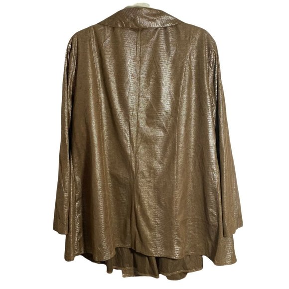 Dressbarn Womens Metallic Animal Reptile Print Draped Open Cardigan Size 18/20 - Picture 4 of 7